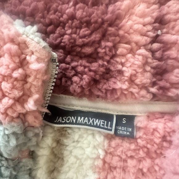 NWT Jason Maxwell Plaid Multicolor Fuzzy Zip Up Jacket Size Small - Picture 4 of 10